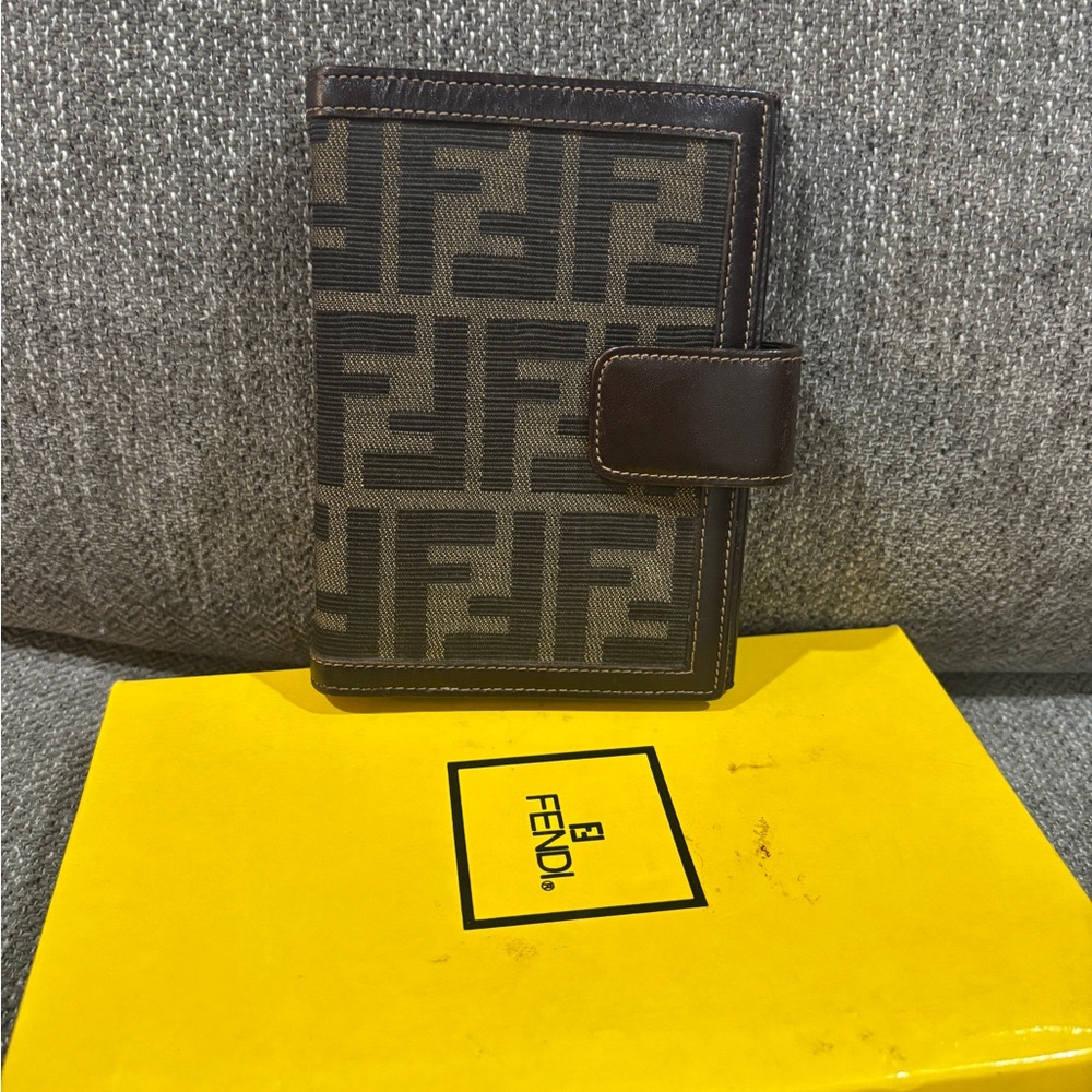 Fendi Zucca Brown and Black Monogram Agenda